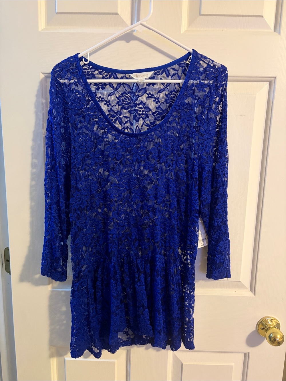 Decree Royal Blue Lace Tunic Top